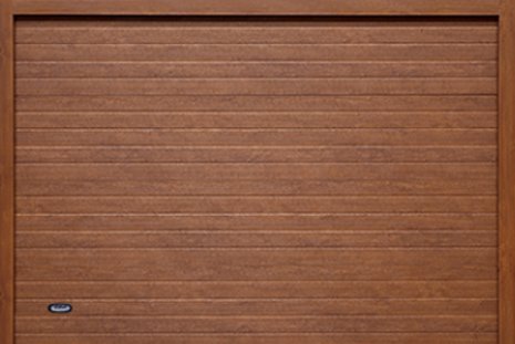 madera acanalada media estrecha 465 - Puerta de garaje automática de madera acanalada estrecha
